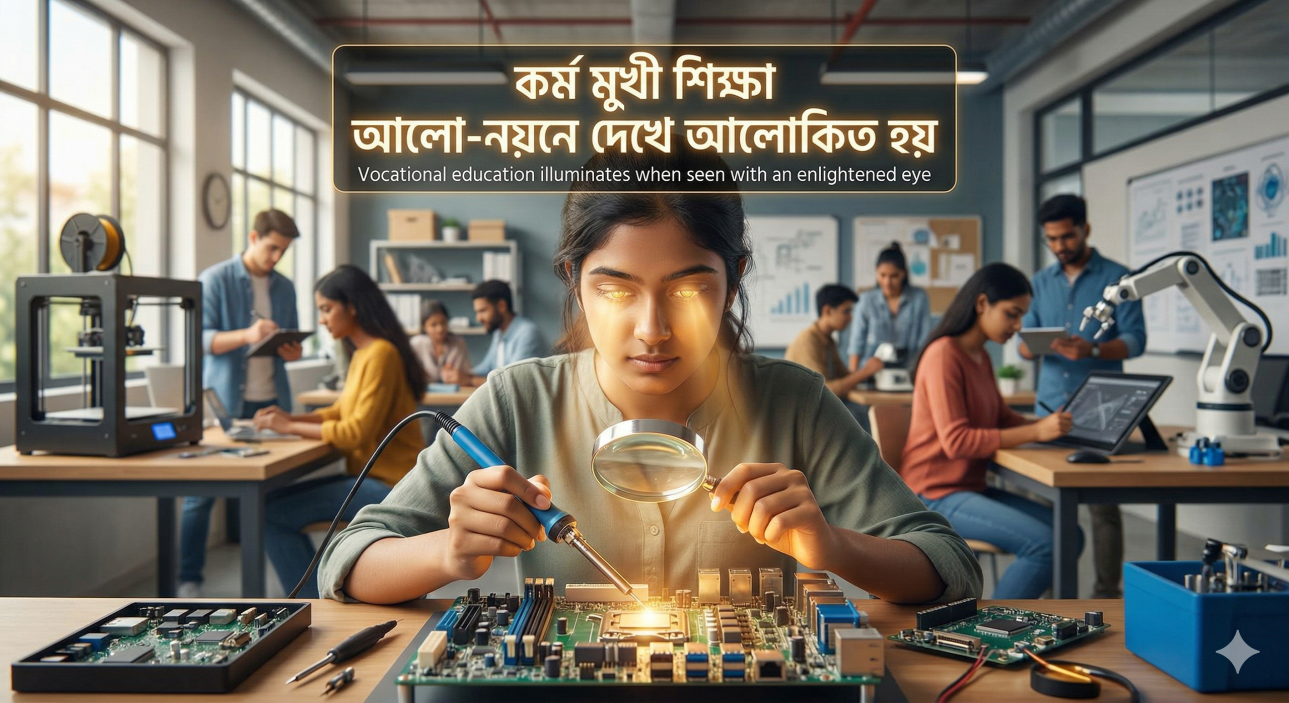 কর্মমুখী শিক্ষা আলো-নয়নে দেখে আলোকিত হয়